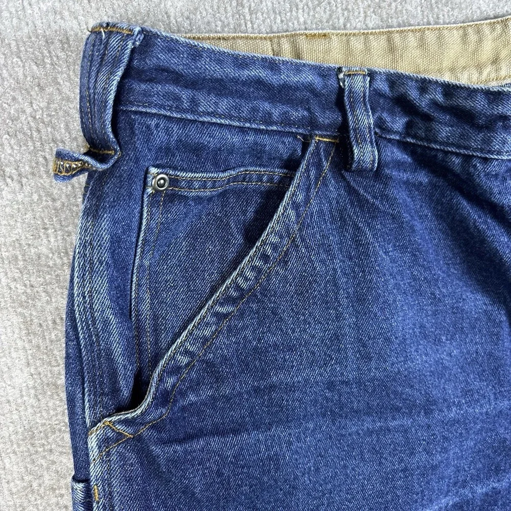Duluth Trading Carpenter Jeans Mens 40x30 Blue Denim Work Pants Relaxed 5 Pocket